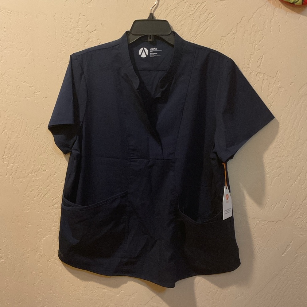 Navy Blue Short Sleeve Scrub Top XXL